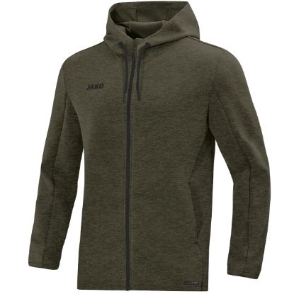 Afbeeldingen van Jas met kap Premium Basics kaki gemeleerd